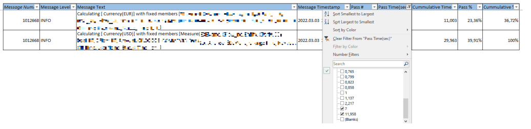 There you go ! Here I was able to see, filter and select the longest passes of the calculation script